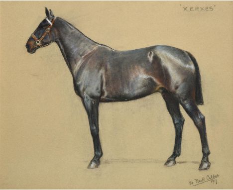 William Frank Calderon (1865-1943) ''Xerxes'' Signed, inscribed and dated 1917, pastel, 49.5cm by 60cm  See illustration . in