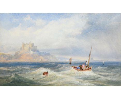 James Burrell Smith (1822-1897) Bamburgh Castle, Northumberland Signed and dated 1868, watercolour, 40.5cm by 67cm  Provenanc