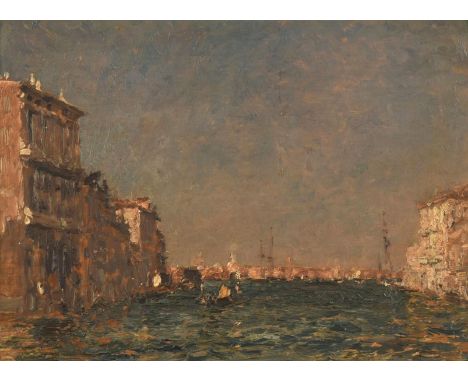 Emma Ciardi (1879-1933) Italian ''An Island Lagoon, Venice'' Signed, oil on panel, 26cm by 36cm   Provenance: The Fine Art So