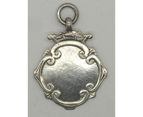 Antique silver Albert chain fob. P&amp;P group 1 (£16 for the first item and £1.50 for subsequent items) 