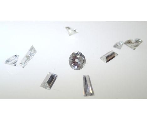 Loose gemstones: nine mixed cut diamonds 1.9ct in total. P&amp;P group 1 (£16 for the first item and £1.50 for subsequent ite