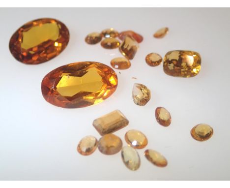 Loose gemstones: yellow topaz stones, largest stone 14 x 10 mm 4.2g. P&amp;P group 1 (£16 for the first item and £1.50 for su