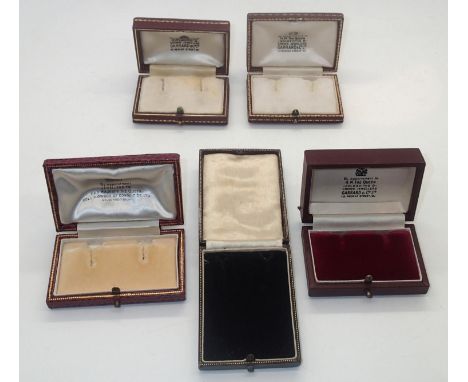 Five vintage jewellery boxes including Garrards. P&amp;P group 1 (£16 for the first item and £1.50 for subsequent items) 