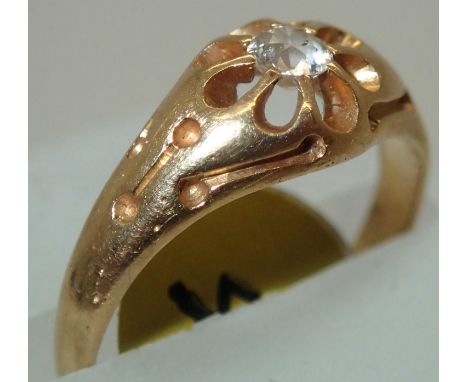 18ct gold antique diamond solitaire ring size K/L 3.0g. P&amp;P group 1 (£16 for the first item and £1.50 for subsequent item