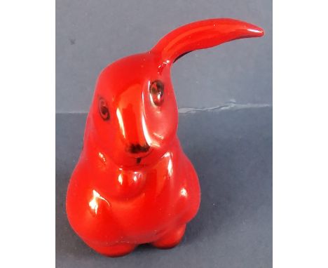 Royal Doulton Lop Eared Rabbit No. 1165 in red flambe glaze - gloss 2.5". P&P group 1 (£16 for the first item and £1.50 for s