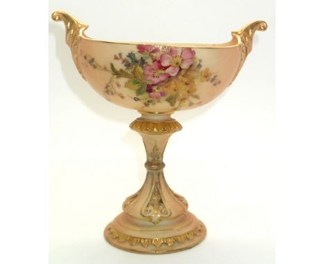 Royal Worcester blush ivory comport, model no. H280 H: 16 cm. P&P group 1 (£16 for the first item and £1.50 for subsequent it