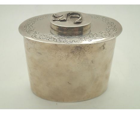 Early continental silver tea caddy, marks to underside and rim of cover. Couple of small knocks to base ri, otherwise good co