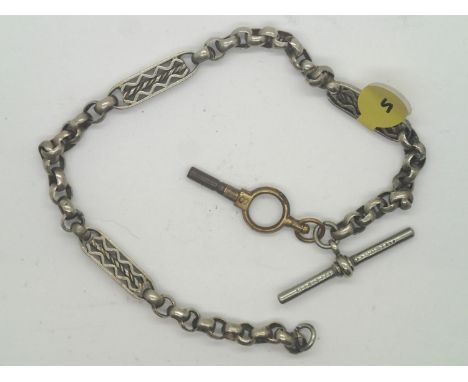 Fancy link watch chain. P&amp;P group 1 (£16 for the first item and £1.50 for subsequent items) 