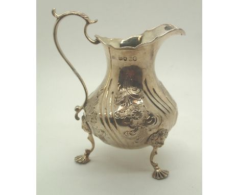 Hallmarked silver Victorian cream jug, London assay 1844, maker FD, 172g. P&amp;P group 1 (£16 for the first item and £1.50 f