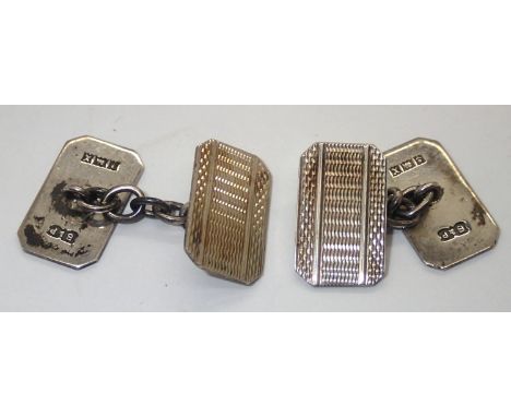 Pair of hallmarked silver cufflinks Birmingham assay. P&amp;P group 1 (£16 for the first item and £1.50 for subsequent items)