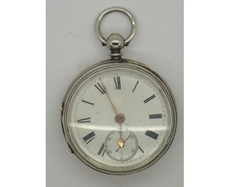 Hallmarked silver key wind pocket watch. Working at lotting up. Assay Birmingham 1890. P&amp;P group 1 (£16 for the first ite