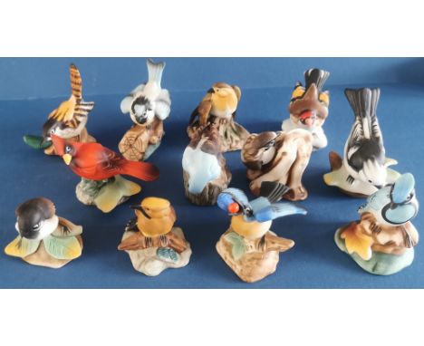 Full Set of twelve Miniature Franklin Mint Porcelain 'Garden Birds of the World'. P&amp;P group 2 (£20 for the first item and