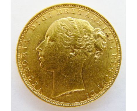 Queen Victoria 1880 full sovereign, Melbourne Mint. P&amp;P group 1 (£16 for the first item and £1.50 for subsequent items) 