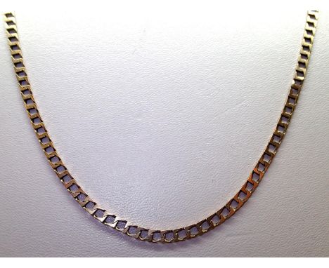 9ct gold square chain 10.1g. P&amp;P group 1 (£16 for the first item and £1.50 for subsequent items) 