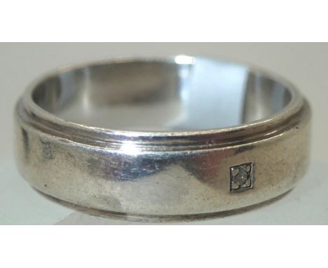 Sterling silver 8mm band ring size S. P&amp;P group 1 (£16 for the first item and £1.50 for subsequent items) 