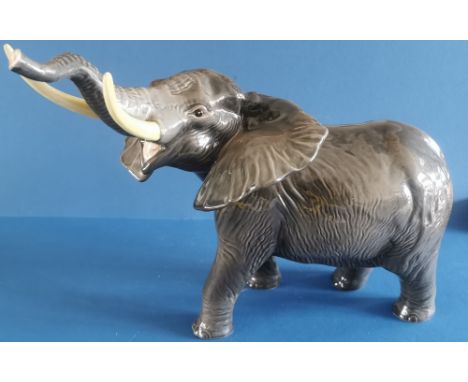 Large Beswick Elephant with Trunk Stretching - Model No. 998 in gloss - 10.25".  P&P group 3 (£27 for the first item and £4.0