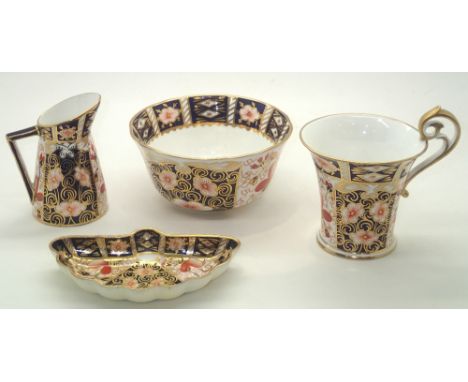 Royal Crown Derby, four items comprising jug, bowl, pin dish and cup, all pattern 2451.P&P group 2 (£20 for the first item an