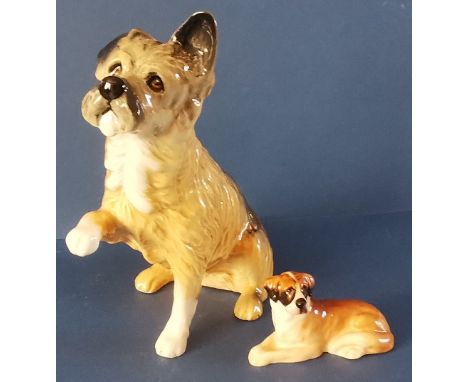 Two Royal Doulton Dogs to include:'Give Me A Home' - No. DA196 in gloss - 5.75"St Bernard - Lying - No. K19 in gloss - 1.5 x 