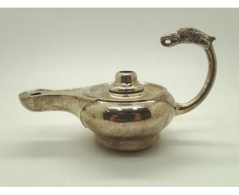 Victorian 1894 sterling silver oil lamp (not complete), fully hallmarked 132g. P&amp;P group 1 (£16 for the first item and £1