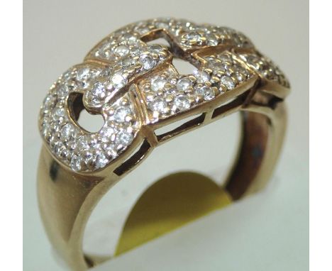 Vintage fancy diamond ring size O. P&amp;P group 1 (£16 for the first item and £1.50 for subsequent items) 