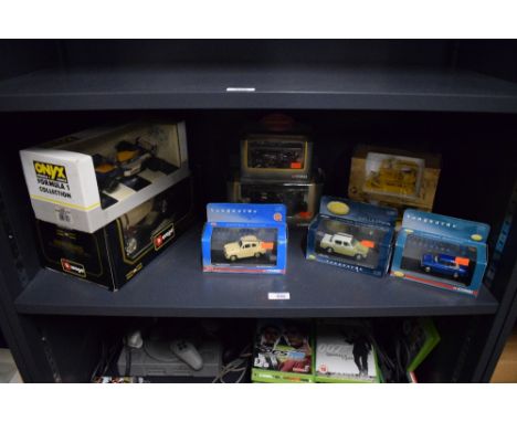 Nine Modern Die-Casts, Burago 1:18 scale 3023 Mercedes Benz 300SL Roadster 1957, Onyx 5009 Williams Renault FW15C Damon Hill 