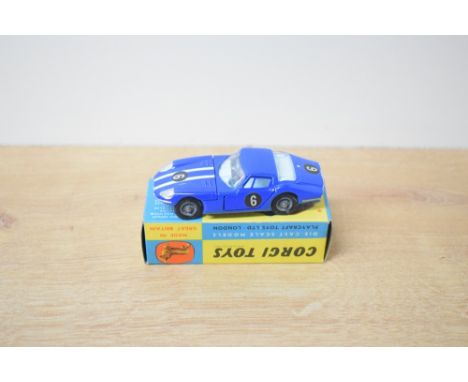 A Corgi Toys Die-cast, 324 Marcos 1800 GT with Volvo Engine, blue no 6, in complete card box, very little use