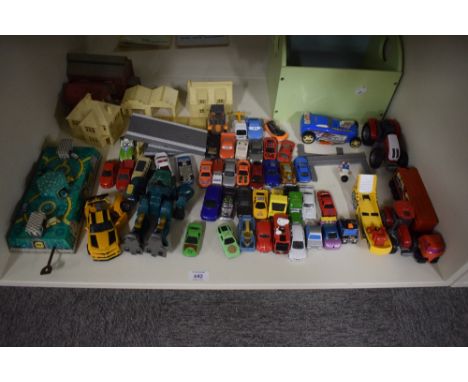 Modern playworn Die-casts, Mattel Inc 1989 Hotwheels, Tomica 2007, Transformer Car, also includes a Hap-P-Kid Robot, tin plat