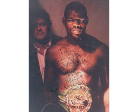 Iran Barkley signed colour photo 7x5 Inch. Is an American former professional boxer who competed from 1982 to 1999. He held w