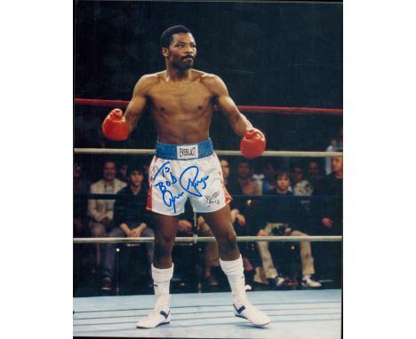 Aaron Pryor signed colour 10x8 Inch.  Was an American professional boxer who competed from 1976 to 1990. He was a two-time li