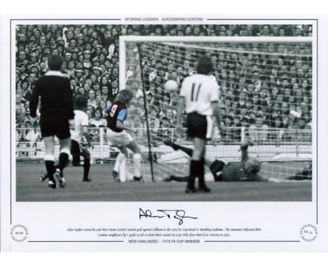 Alan Taylor West Ham 12x16 Signed colourised, Autographed Editions, Limited Edition photo. Photo shows Taylor scoring his and