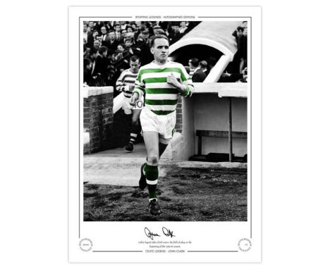 Autographed JOHN CLARK 16 x 12 Limited Edition : A superbly produced Limited Edition print measuring 16 x 12 depicting Celtic