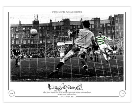 Autographed TOMMY GEMMELL 16 x 12 Limited Edition : A superbly produced Limited Edition print measuring 16 x 12 depicting Cel