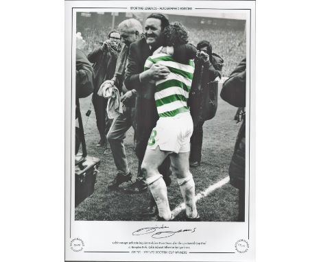 Dixie Deans 16x12 signed colourised photo, Autographed Editions, Limited Edition. Photo Shows Dean celebrating with manager a