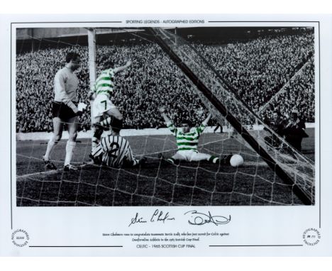 Steve Chalmers and Bertie Auld Celtic 12x16 Signed colourised, Autographed Editions, Limited Edition photo. Photo shows Chalm