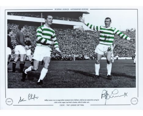 Bobby Lennox and Steve Chalmers Celtic 16x12 Signed colourised, Autographed Editions, Limited Edition photo. Photo shows Lenn