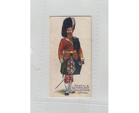 Cigarette card, Wholesale Tobacco Co, Army Pictures (Home & Colonial Regiments), type card, 'Argyll & Sutherland Highlanders'