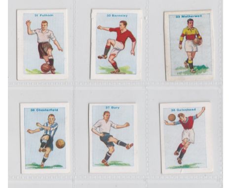 Trade cards, Thomson, Football Team Cards, 'K' size (58/64, missing nos 7, 8, 18, 43, 45 & 63) (mostly gd)