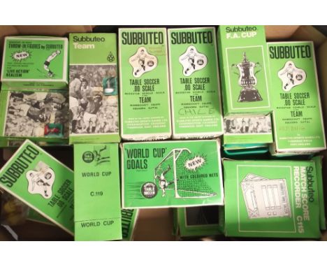 Football, Subbuteo, a collection of boxed teams & accessories, mostly 1980's teams include inc. Santos (ref 165), Chile (ref 