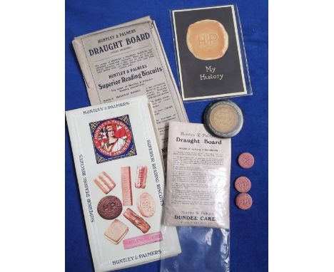 Ephemera, Huntley & Palmer's selection including Draught Board with 24 original draughts shaped as biscuits, board & draughts