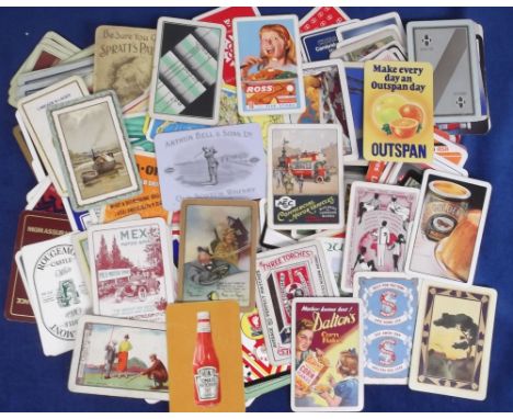 Ephemera, Playing cards, a collection of approx 150 cards with advertising backs, 1920's onwards including many 1920's/30's e