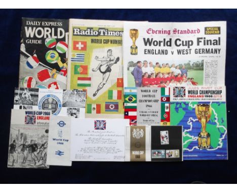 Football, World Cup 1966, selection inc. Official Invitation to the Draw 6 Jan 1966, London Transport fold-out map,  Informat