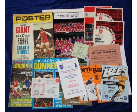 Football, Arsenal FC, selection, 1940's onwards inc. programmes (8) inc. v Anderlecht Fair Cup Final 1969/70, commemorative c