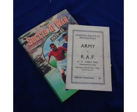 Wartime Football, programme from the Army v RAF match played at Newcastle on 10 March 1945, 4 pages includes players from Man