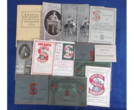 Ephemera, Singer Sewing Machines, a collection of 14 booklets, various ages & languages inc. illustrated catalogues, instruct