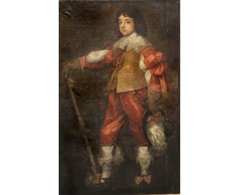 Circle of Sir Anthony Van Dyke (1599-1641) Portrait of Charles Prince of Wales later Charles II, oil on canvas, 149 x 93cm. A