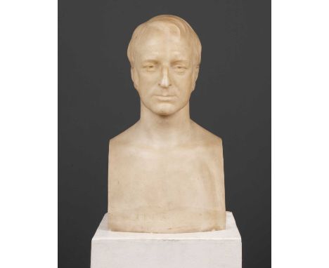 19th Century English school a portrait bust of John Gibbons (1777-1851), marble, unsigned, 30 x 24 x 55cm John Gibbons was an