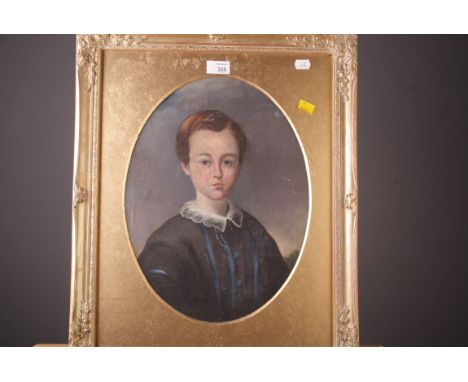 19th century Continental School Bust length portrait of a young scholar wearing a black gown with lace collar oil on canvas 4