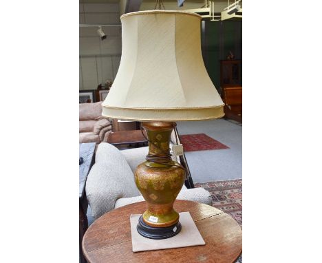 A Modern Giltwood Table Lamp, of baluster form 52cm to the fitting