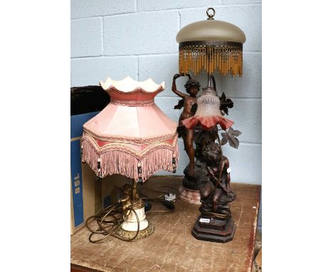 A Gilt Figural Table Lamp and two other figural table lamps (3)