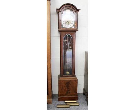 A Modern Mahogany Veneered Triple Weight Driven Chiming Longcase Clock, 198cm highWith pendulam and three weights,